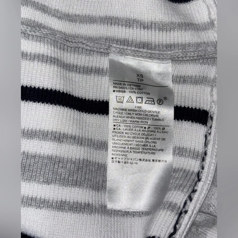 Banana Republic Black White Cotton Sweater Knit Peplum Ruffle Tank Top SZ XS​ - Picture 6 of 7